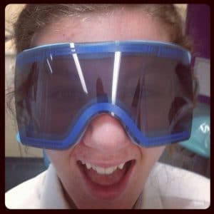 girl in orthodontist glasses