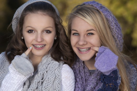 girls wearing braces