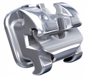 Example of type of self-ligating bracket.