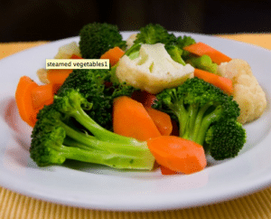 Braces-friendly steamed vegetables